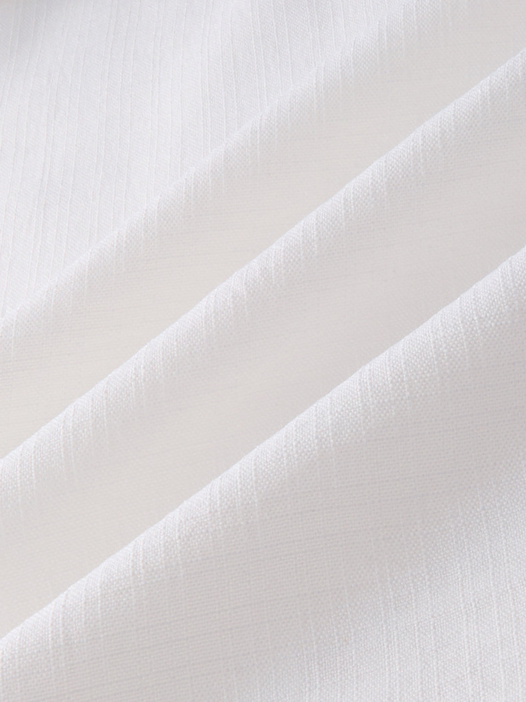 Snow White Side Slit Button Slub Textured Oversized Crop Shirt