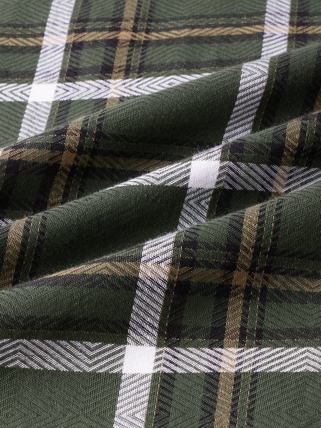Premuim Cotton Olive Grid Tartan Checks Shirt