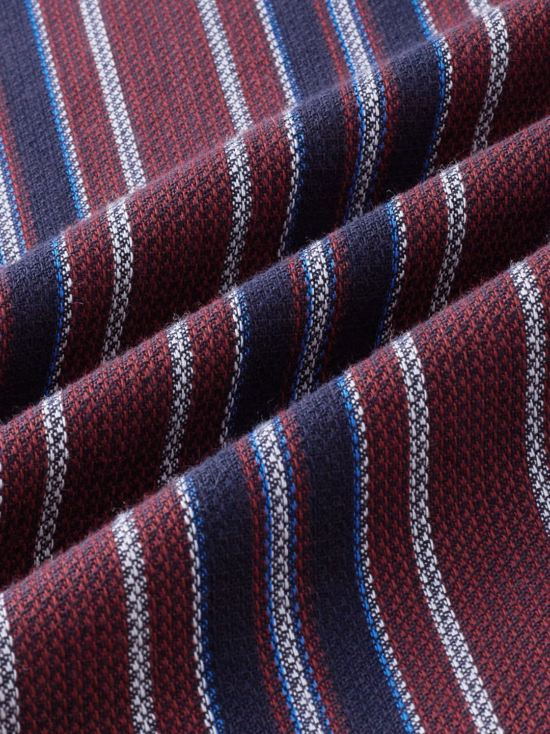 Premium Cotton Maroon & Navy Balanced Striped Shirt