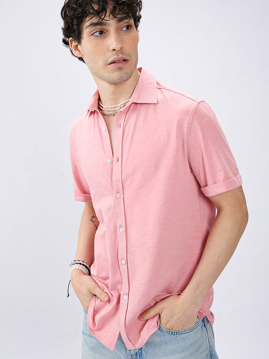 Rose Pink Blush Tone Knitted Shirt