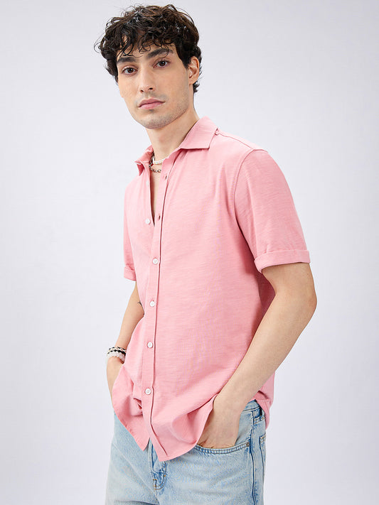 Rose Pink Blush Tone Knitted Shirt