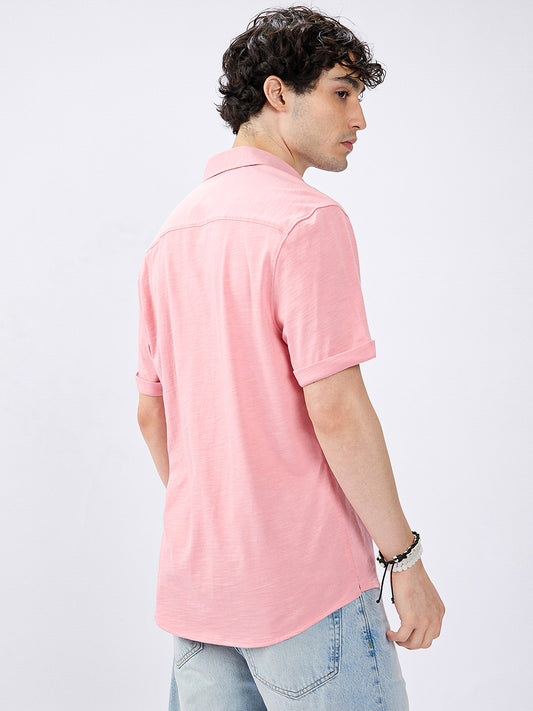 Rose Pink Blush Tone Knitted Shirt
