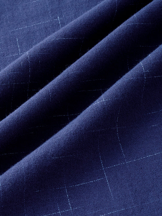 Subtle Deep Blue Printed Shirt