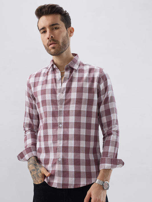 Premium Cotton Rosewook Pink Box Checked Shirt