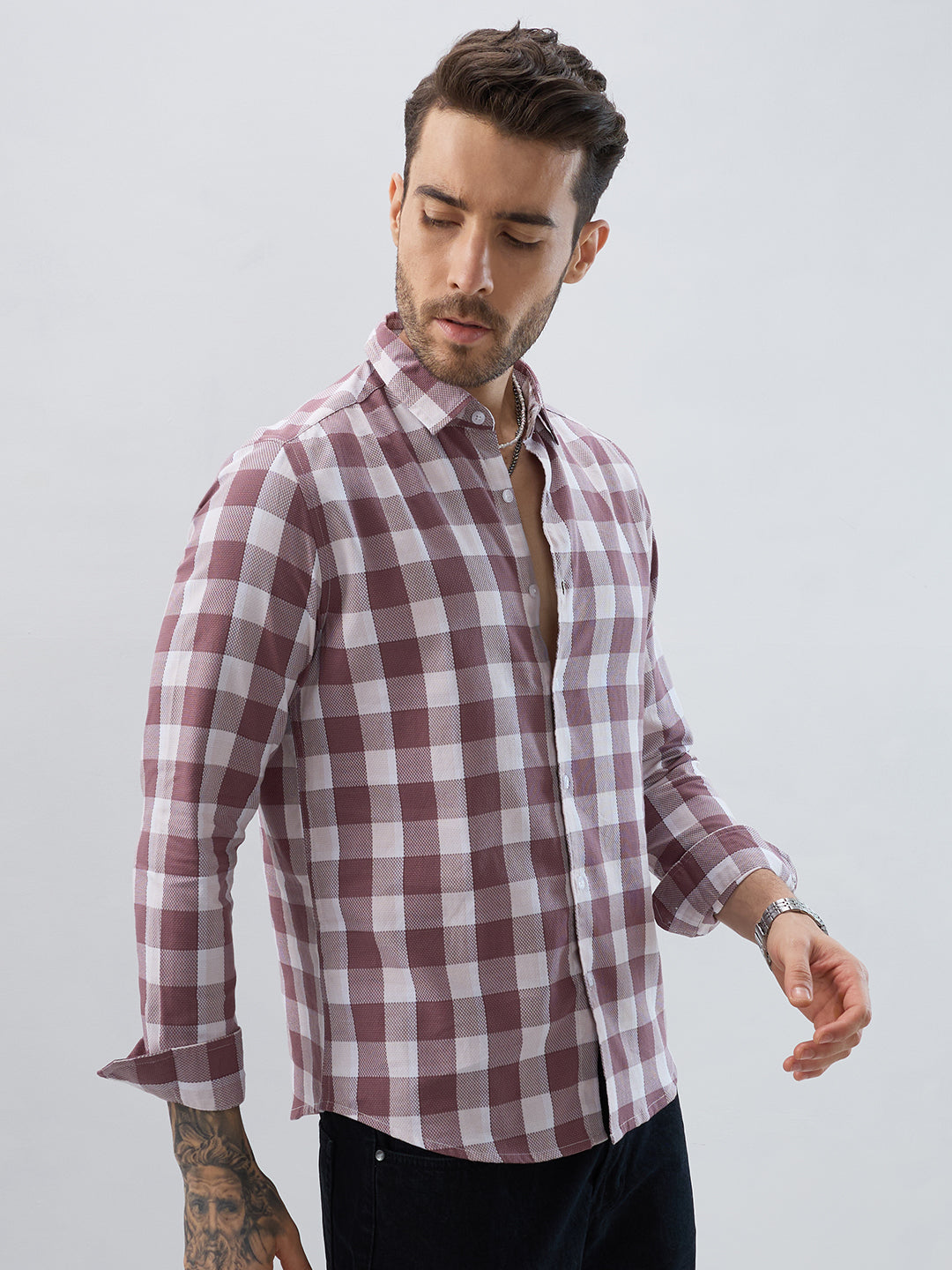 Premium Cotton Rosewook Pink Box Checked Shirt