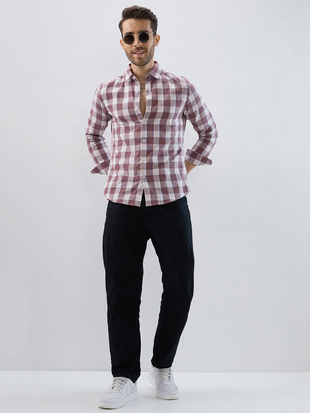 Premium Cotton Rosewook Pink Box Checked Shirt