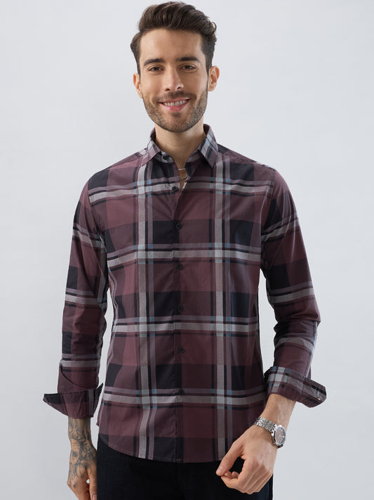 Pecan Brown Checkered Shirt