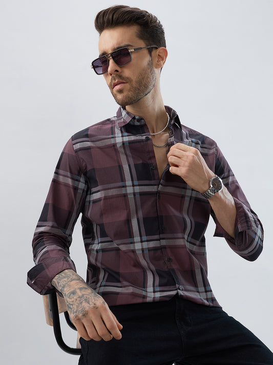 Pecan Brown Checkered Shirt