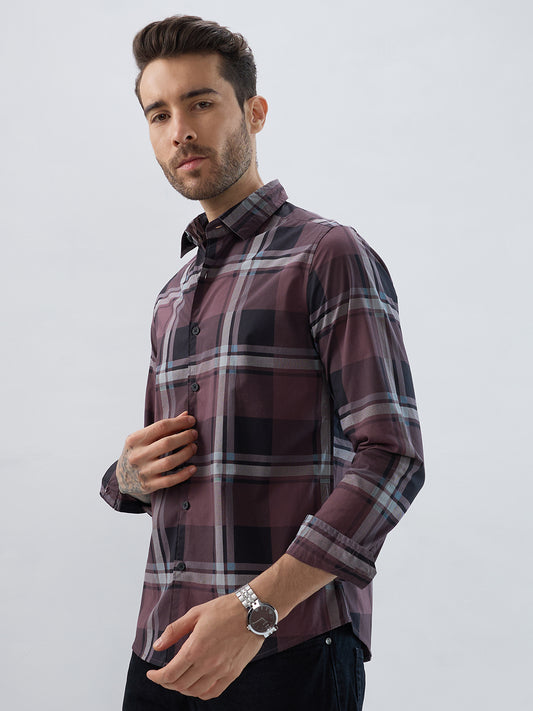 Pecan Brown Checkered Shirt