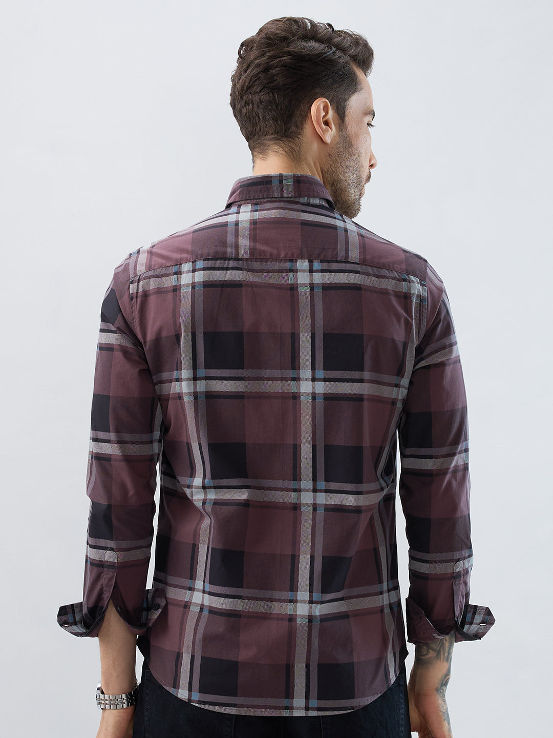 Pecan Brown Checkered Shirt