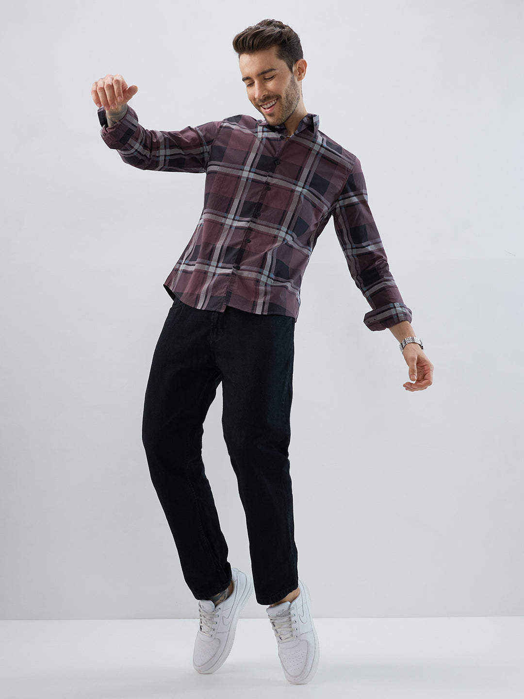 Pecan Brown Checkered Shirt