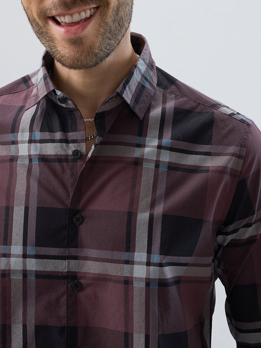 Pecan Brown Checkered Shirt
