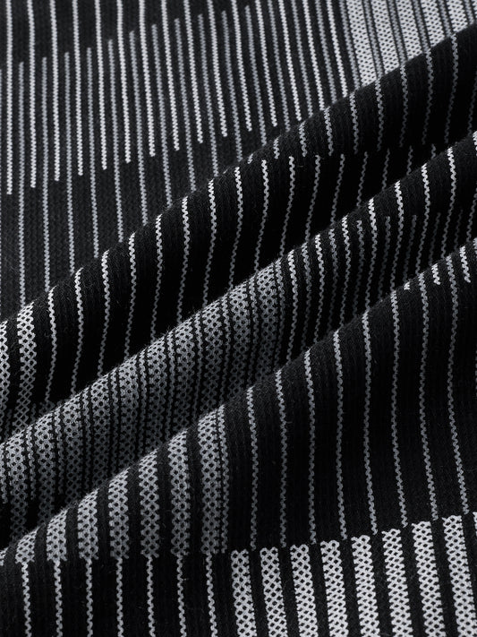 Distinguished Monochrome Maestro Contrast Stripe Boxy Fit Crop Shirt