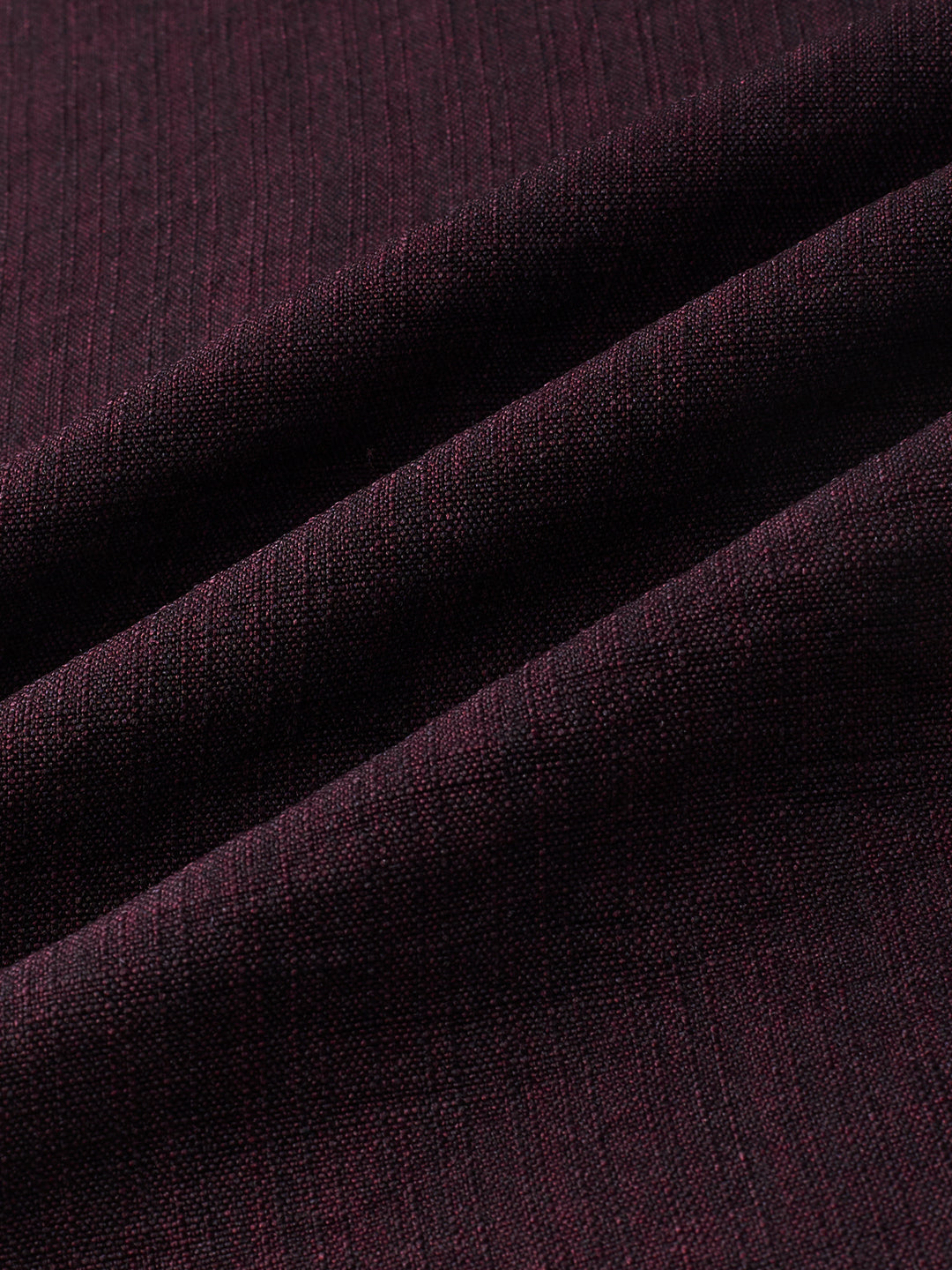 Rich Wine Slub Textured Boxy Fit Crop Shirt