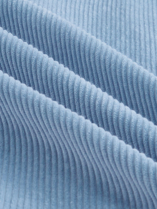 Soft Sky Frost Corduroy Boxy Fit Crop Shirt