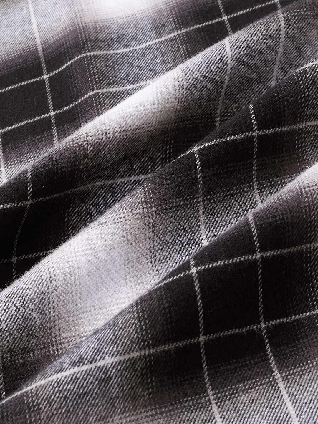 Black & Silver Mist Plaid Checks Double Pocket Flannel Shirt