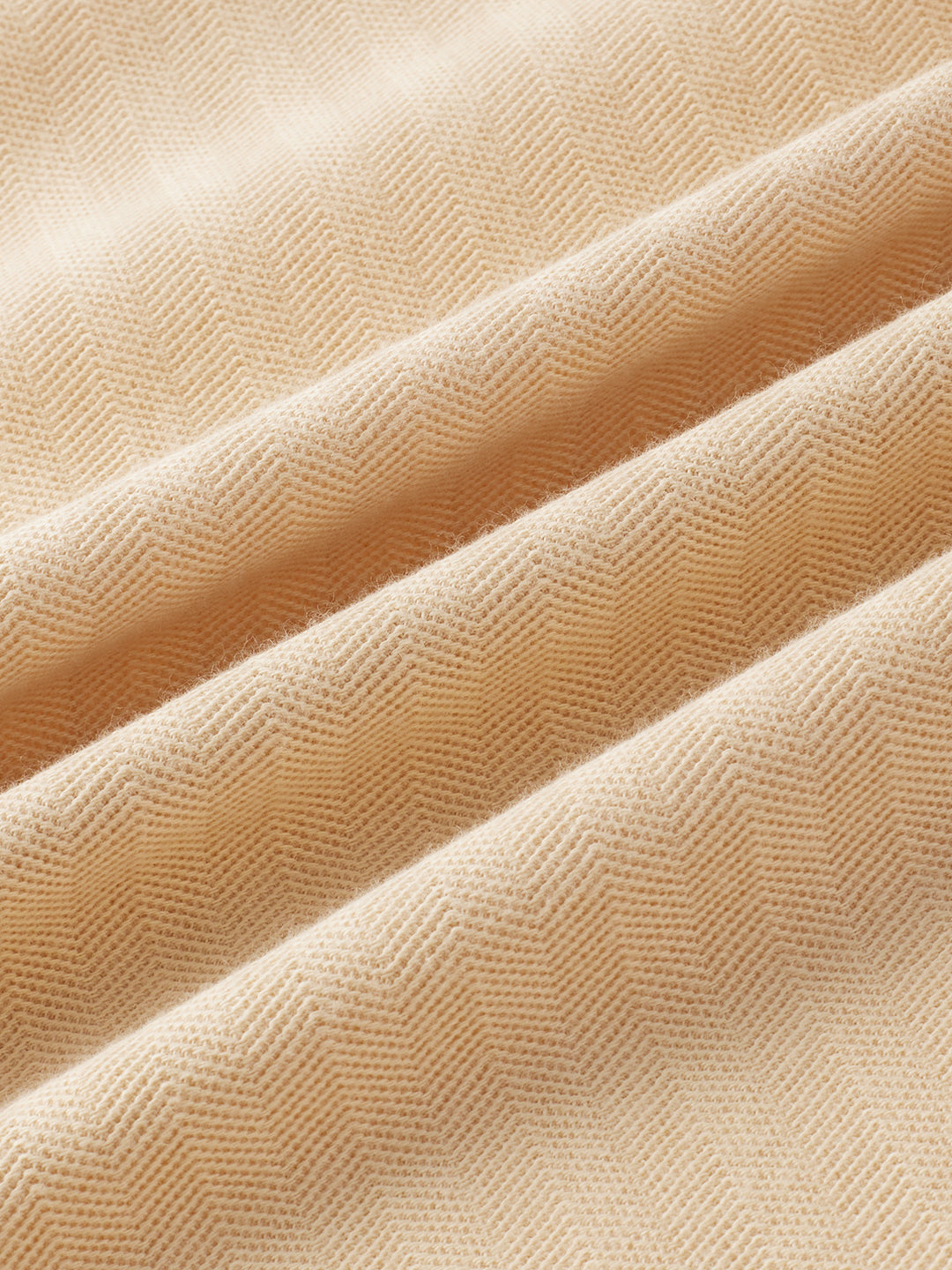 Soft Beige Herringbone Knit Shirt