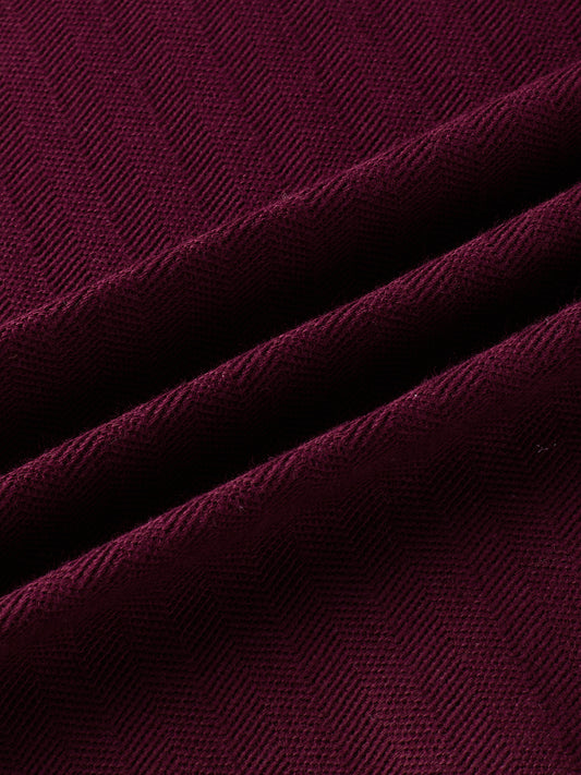 Deep Maroon Herringbone Knit Shirt