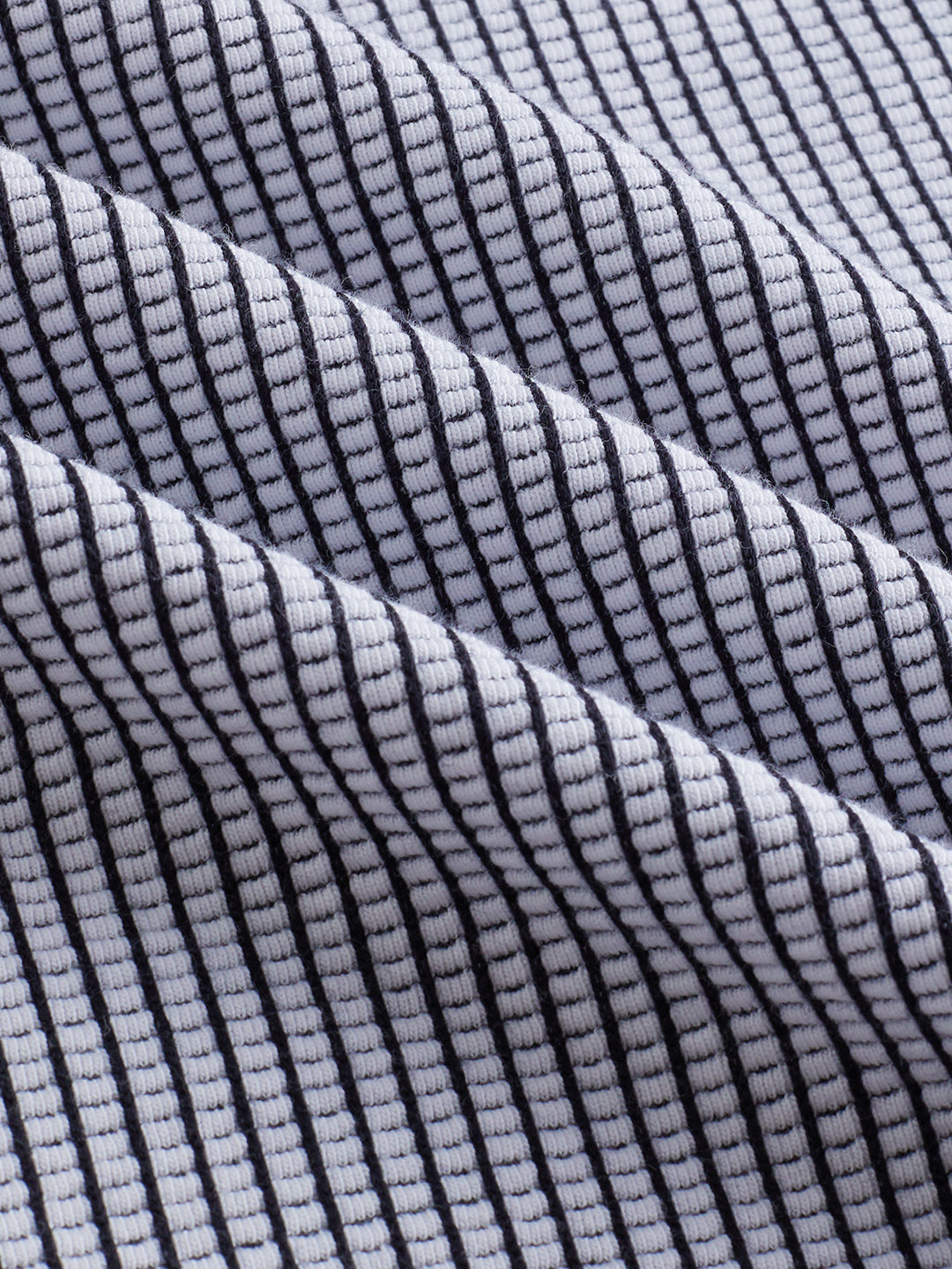 White Grid Textured Knitted Shirt