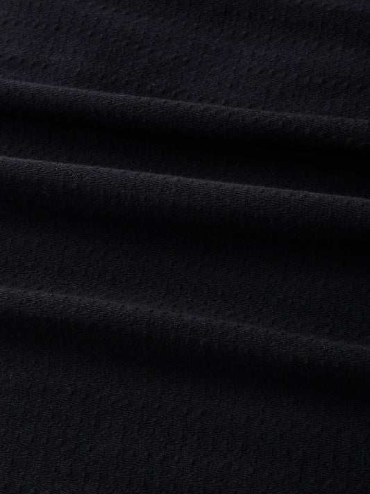 Elegant Black Knit Textured Shirt