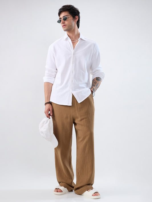 Moonlight White Jacquard Everyday Knit Shirt