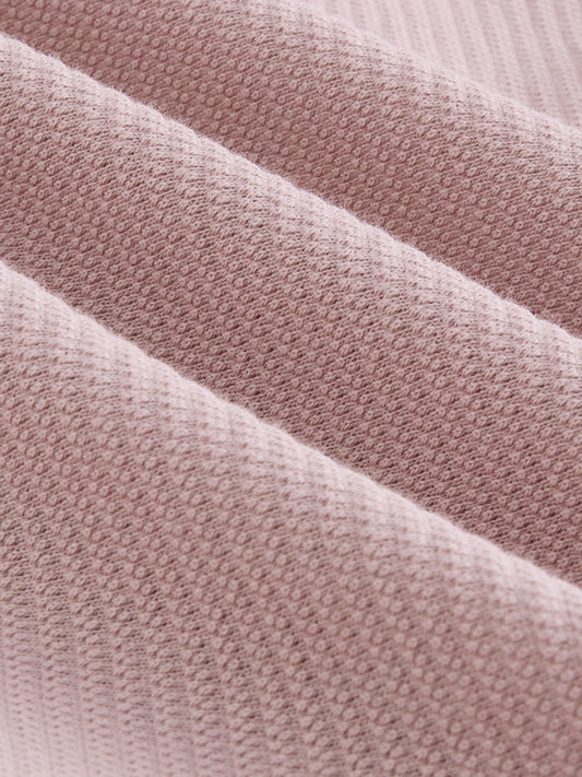 Oyster Pink Textured Knit Shirt