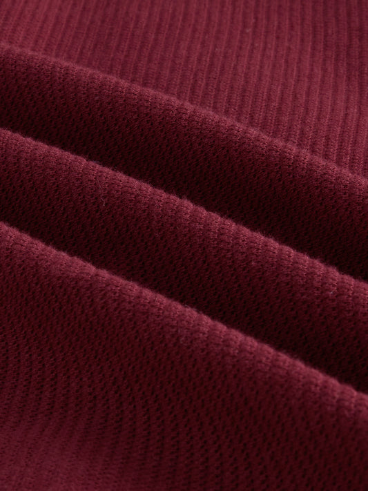 Classic Maroon Textured Knit Shirt