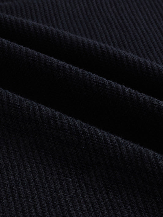 Classic Black Textured Knit Shirt