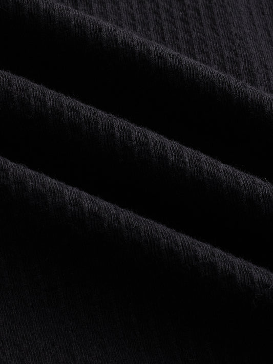 Black Jacquard Knit Everyday Shirt