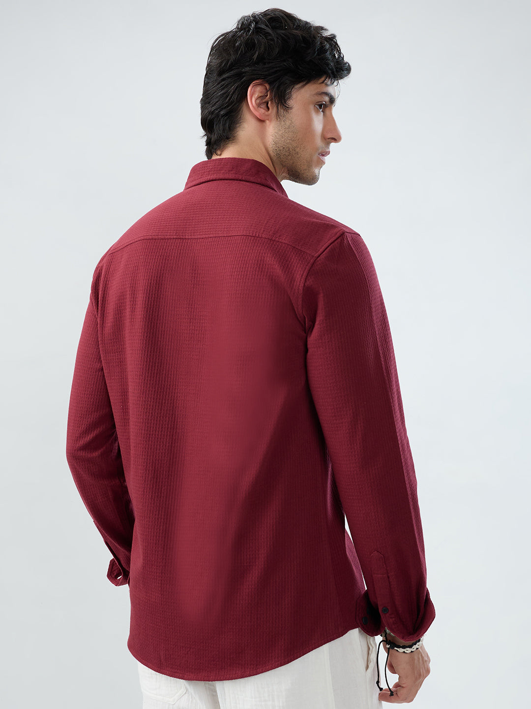 Maroon Jacquard Workday Edit Knit Shirt