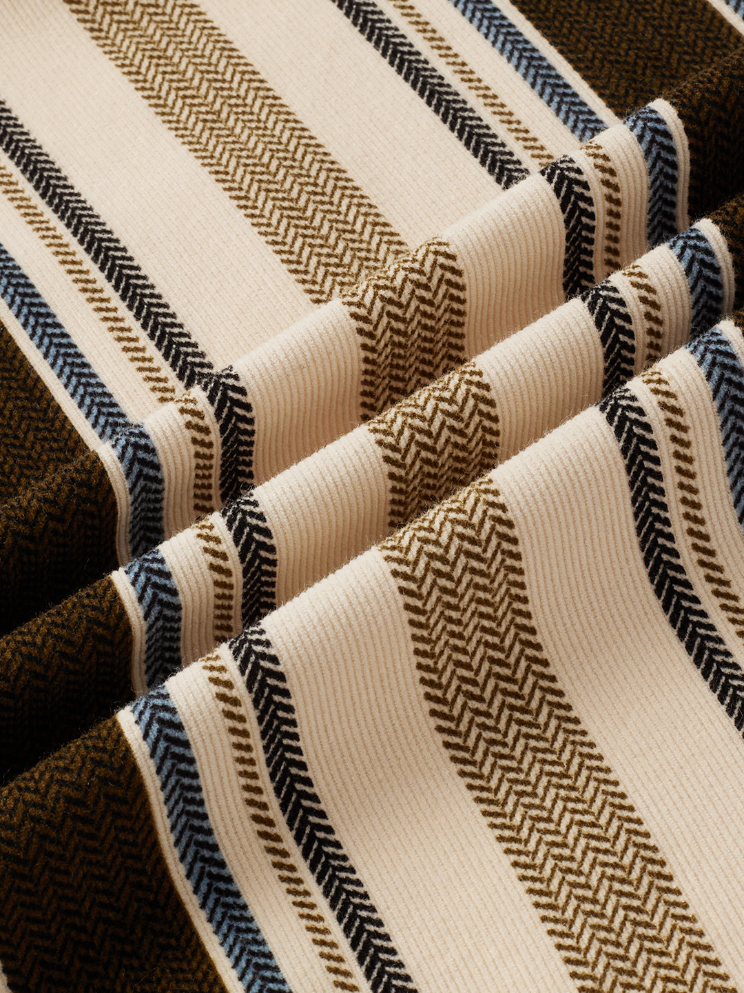 Luxe Brown & Beige Herringbone Striped Shirt