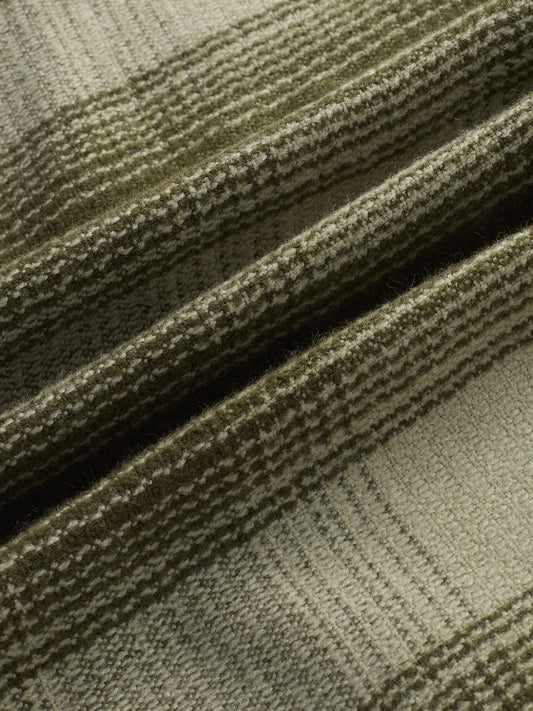 Forest Olive Grid Double Pocket Flannel Shirt