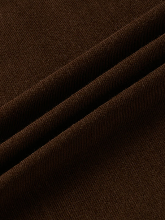 Rich Hickory Brown Double Pocket Corduroy Overshirt