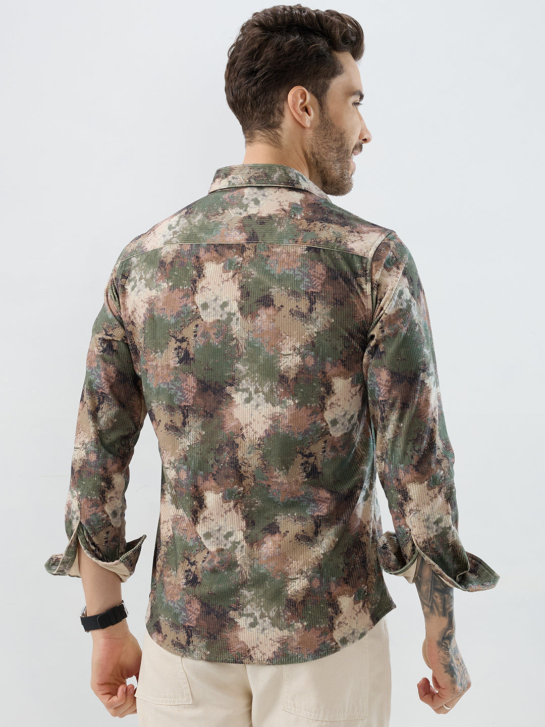 Woodland Camo Washed Corduroy Shirt