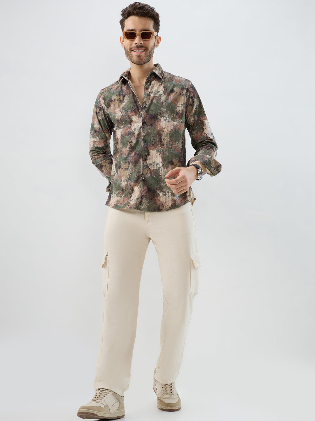 Woodland Camo Washed Corduroy Shirt