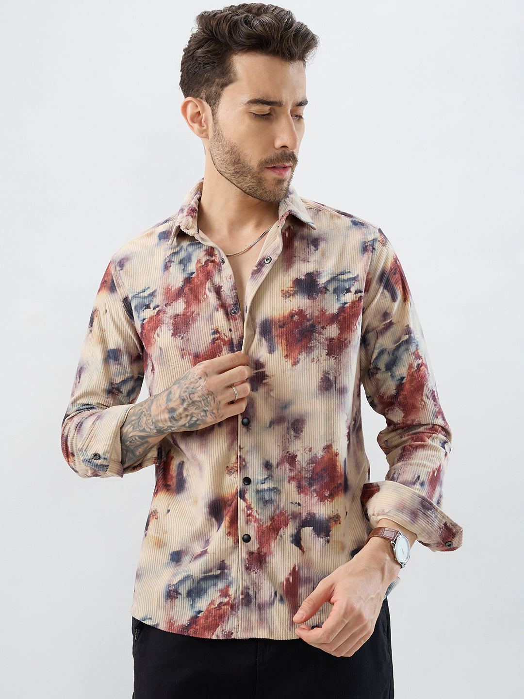 Abstract Eclectic Hue Corduroy Shirt