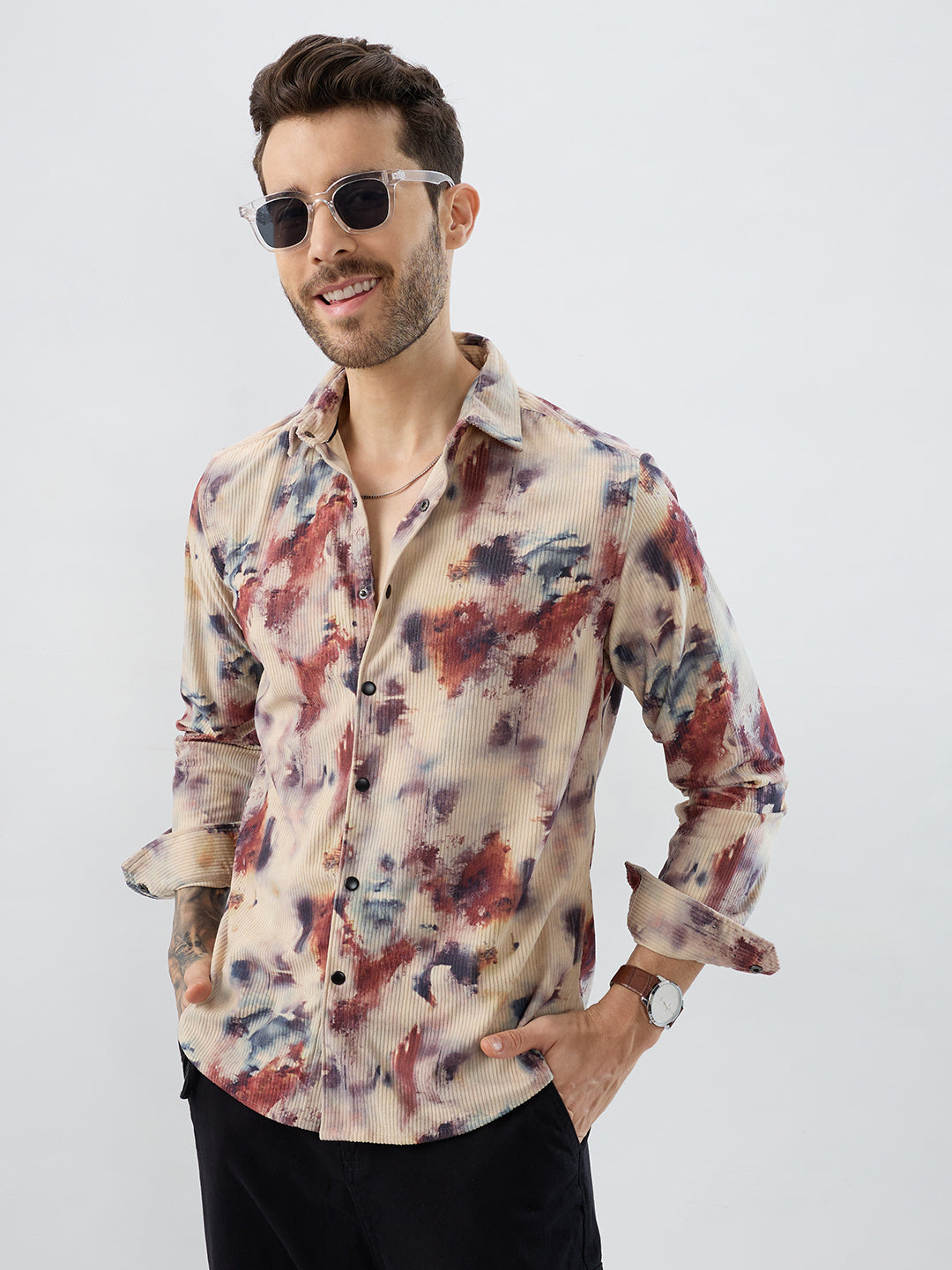 Abstract Eclectic Hue Corduroy Shirt