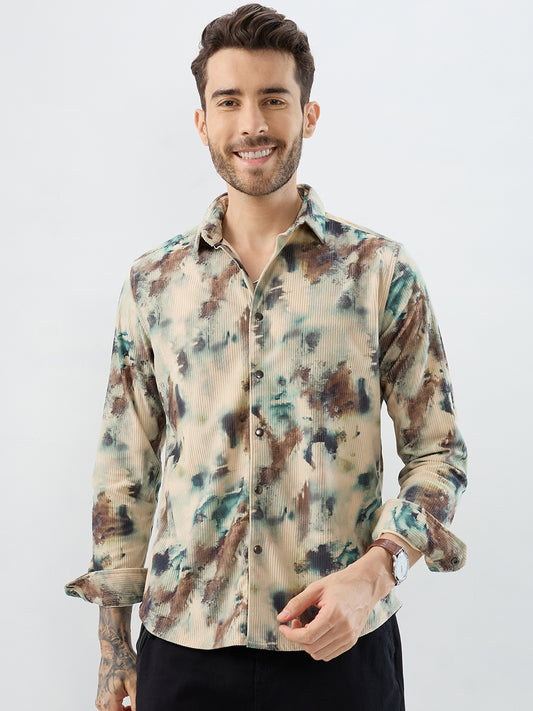 Sand Moss Multi-Tone Corduroy Shirt