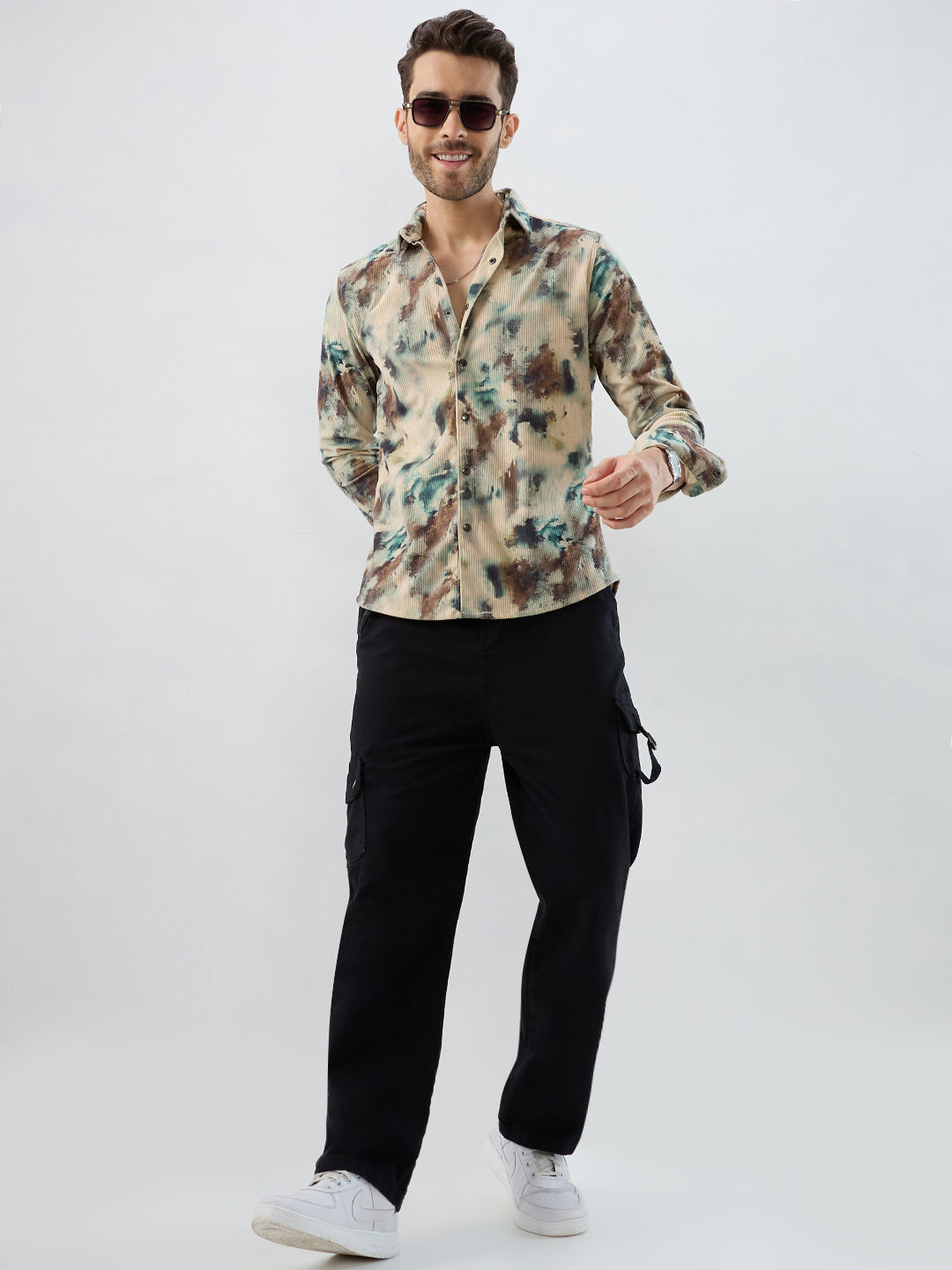 Sand Moss Multi-Tone Corduroy Shirt