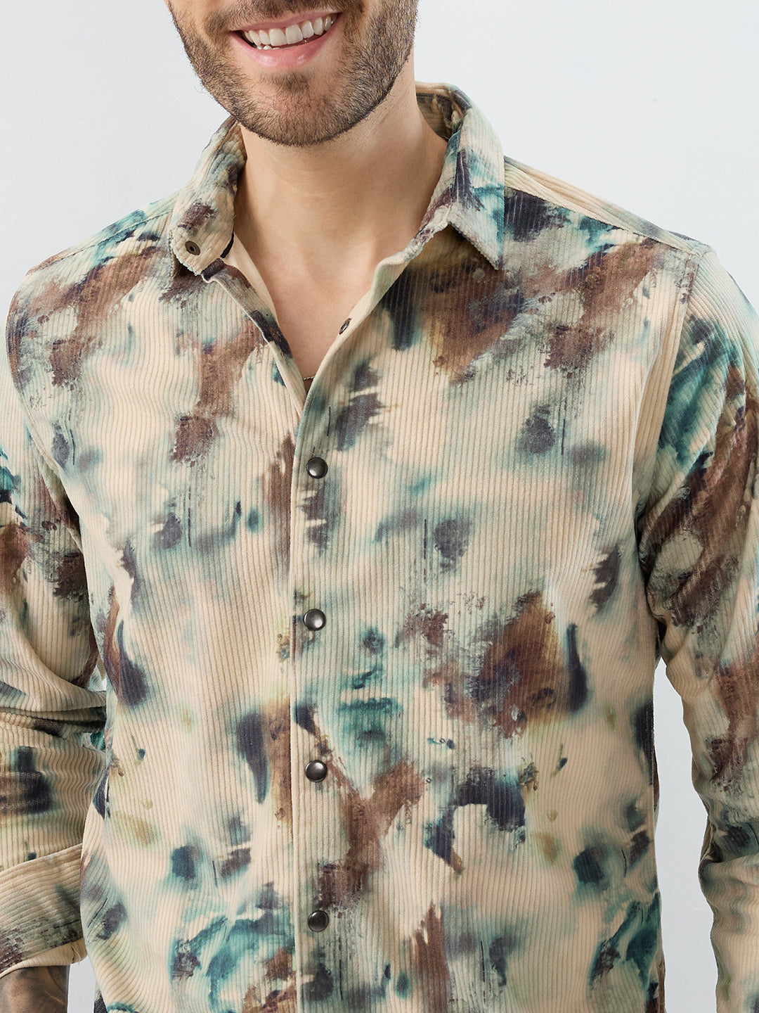 Sand Moss Multi-Tone Corduroy Shirt