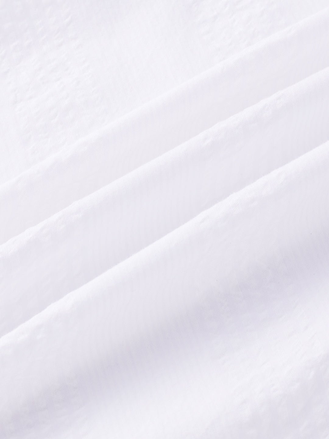 Minimalist Pure White Fine Line Seersucker Stripe Shirt