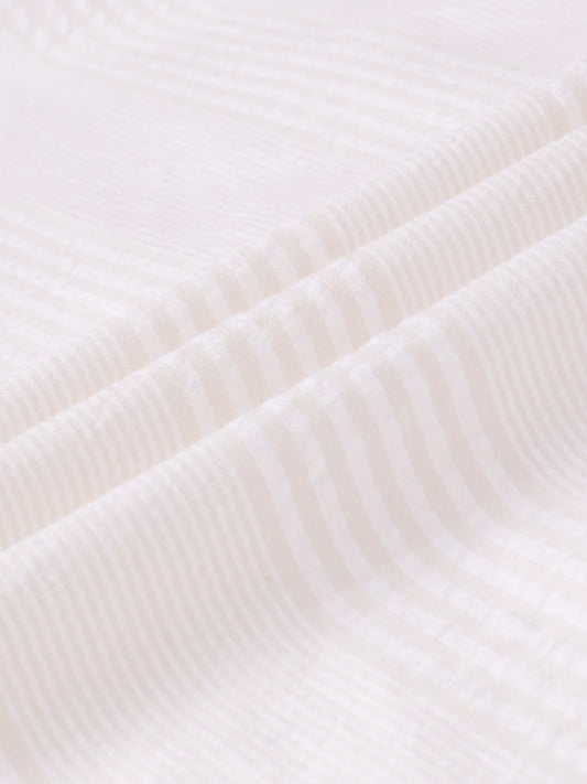 Contemporary Beige Fine Line Seersucker Executive Shirt