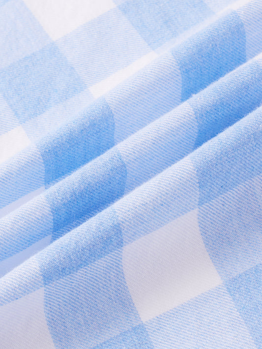 Refreshing Sky Blue Milange Gingham Checks Shirt