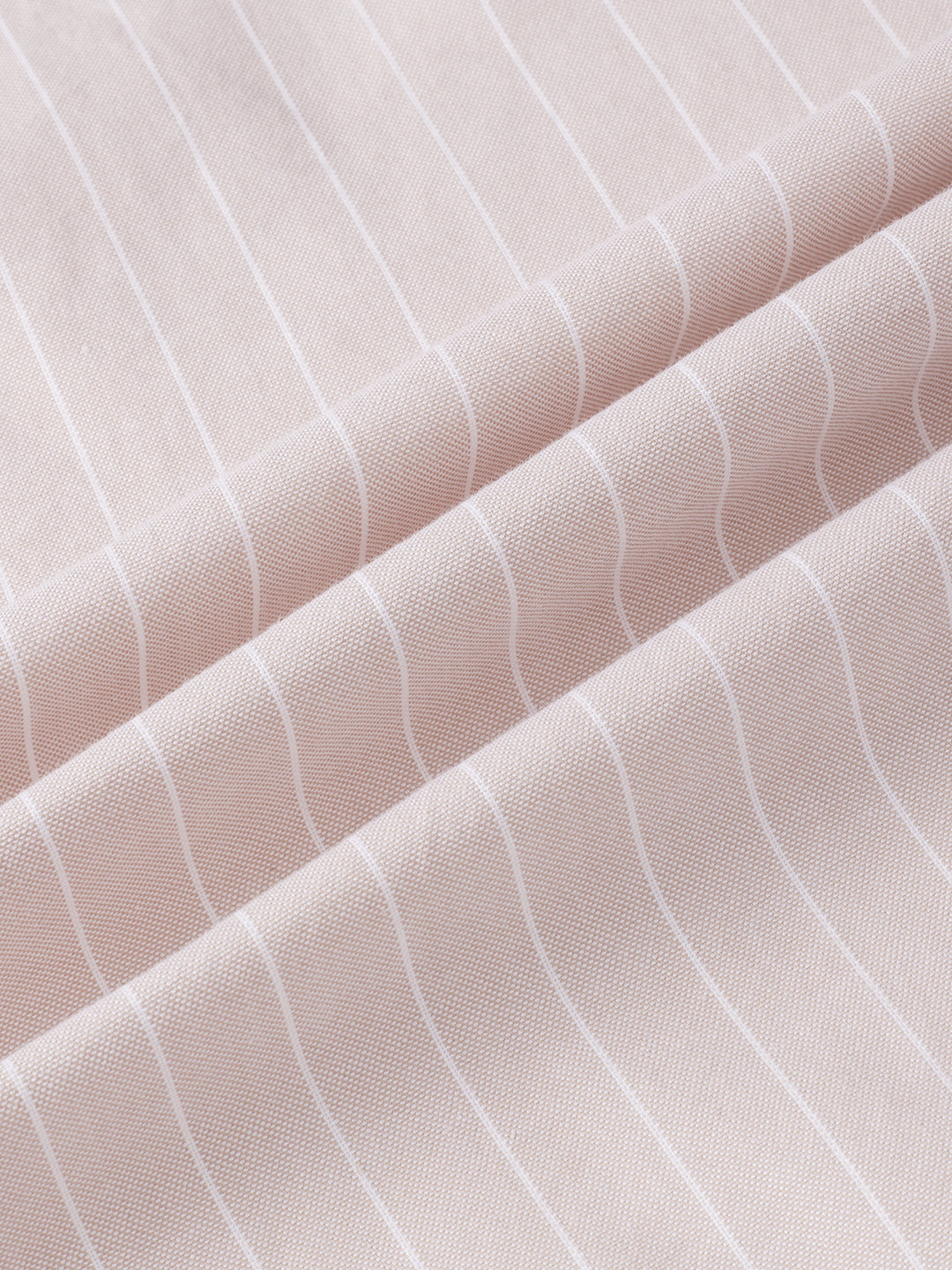 Sharp Beige Refined Pinstripe Oxford Button-Down Business Shirt