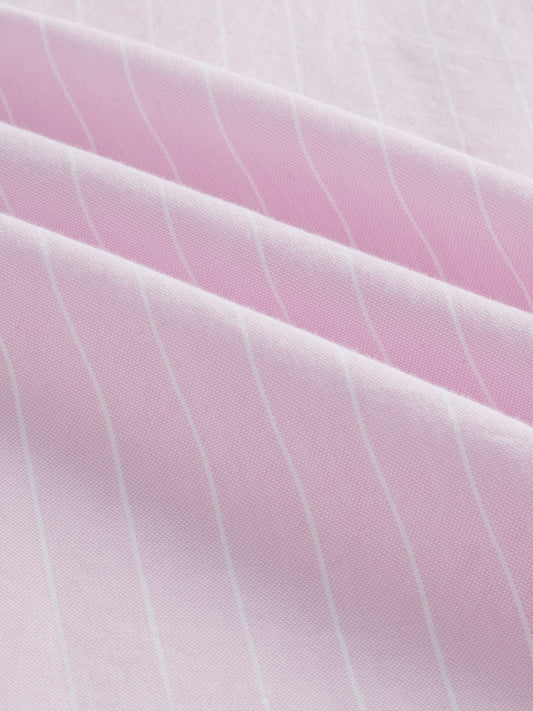 Pastel Pink Refined Pinstripe Oxford Button-Down Business Shirt