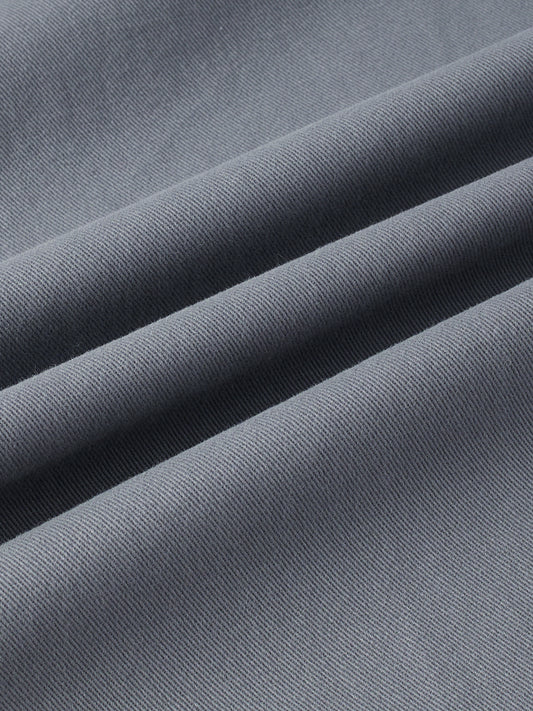 Metallic Grey Contrast Stitch Double Pocket Overshirt