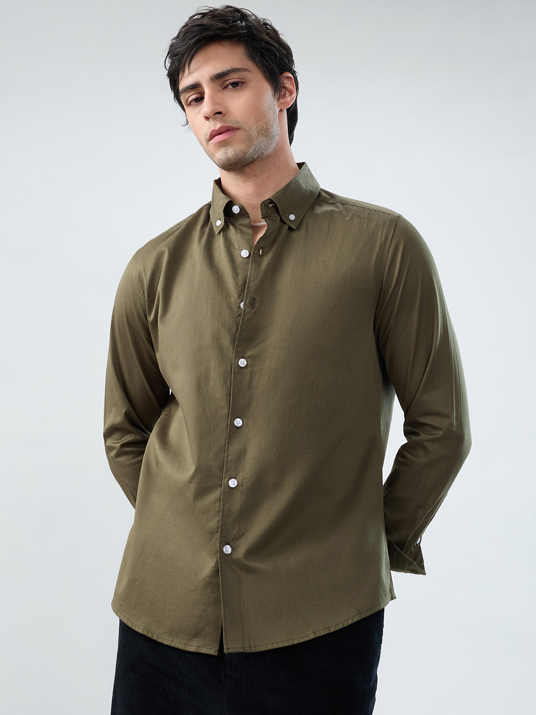 Wild Olive Button-Down Collar Shirt
