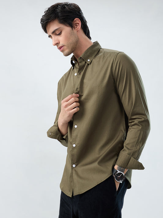 Wild Olive Button-Down Collar Shirt