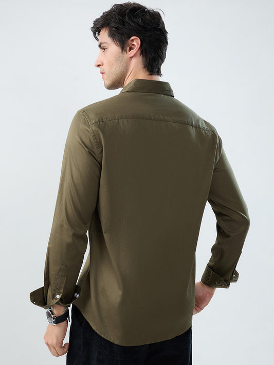 Wild Olive Button-Down Collar Shirt