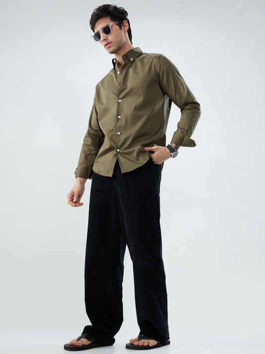 Wild Olive Button-Down Collar Shirt